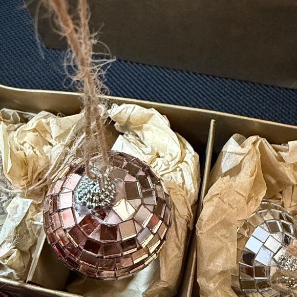 Crate&Barrel Rosy Red, Silver, Pink Disco Ball Ornaments Set 12 - Picture 12 of 14